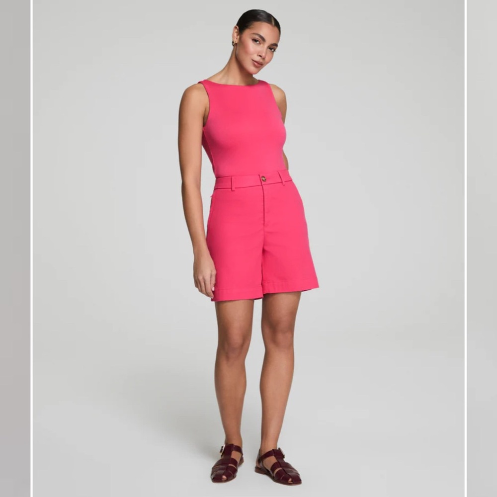 SPANX High Waist Pink Shorts with Vibrant Design - Picture 7 of 7